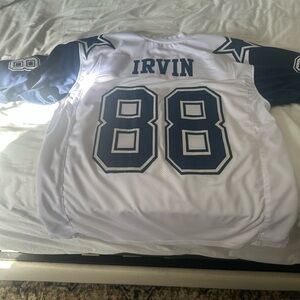 Michael Irvin replica jersey sown in, and in great shape.